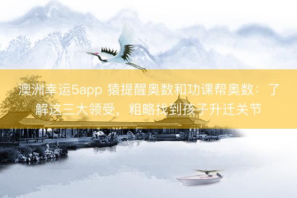 澳洲幸运5app 猿提醒奥数和功课帮奥数：了解这三大领受，粗略找到孩子升迁关节