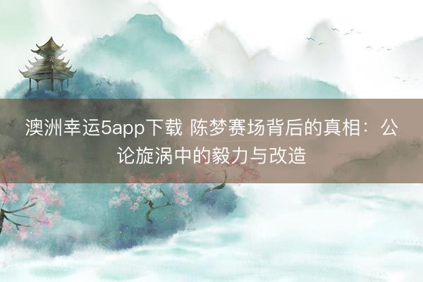 澳洲幸运5app下载 陈梦赛场背后的真相：公论旋涡中的毅力与改造