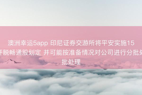 澳洲幸运5app 印尼证券交游所将平安实施15%开脱畅通股划定 并可能按准备情况对公司进行分批处理