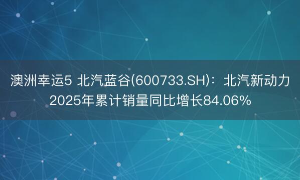 澳洲幸运5 北汽蓝谷(600733.SH)：北汽新动力2025年累计销量同比增长84.06%