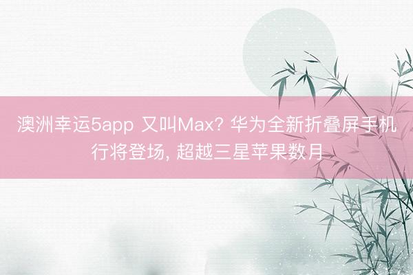 澳洲幸运5app 又叫Max? 华为全新折叠屏手机行将登场， 超越三星苹果数月