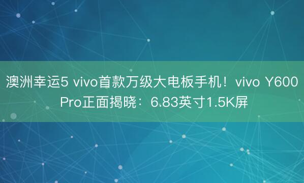 澳洲幸运5 vivo首款万级大电板手机！vivo Y600 Pro正面揭晓：6.83英寸1.5K屏