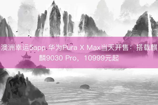 澳洲幸运5app 华为Pura X Max当天开售：搭载麒麟9030 Pro，10999元起