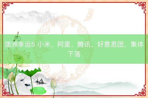 澳洲幸运5 小米、阿里、腾讯、好意思团，集体下落