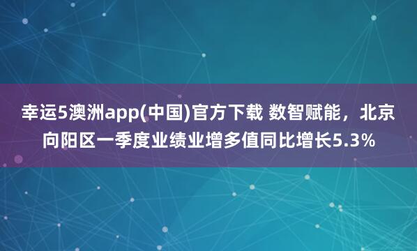 幸运5澳洲app(中国)官方下载 数智赋能，北京向阳区一季度业绩业增多值同比增长5.3%