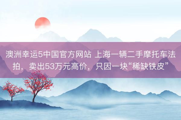 澳洲幸运5中国官方网站 上海一辆二手摩托车法拍,卖出53万元高价,只因一块“稀缺铁皮”