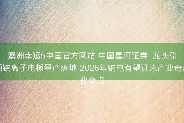 澳洲幸运5中国官方网站 中国星河证券: 龙头引颈钠离子电板量产落地 2026年钠电有望迎来产业奇点