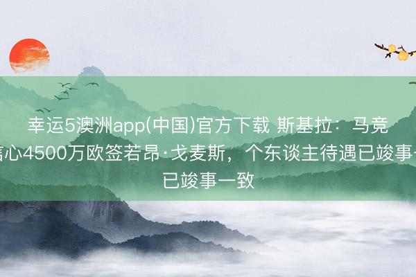 幸运5澳洲app(中国)官方下载 斯基拉:马竞有信心4500万欧签若昂·戈麦斯,个东谈主待遇已竣事一致