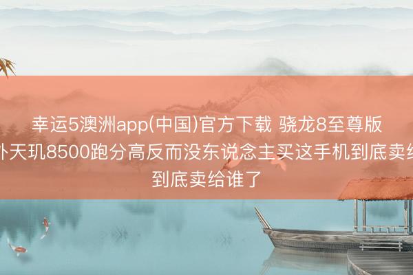 幸运5澳洲app(中国)官方下载 骁龙8至尊版卖不外天玑8500跑分高反而没东说念主买这手机到底卖给谁了