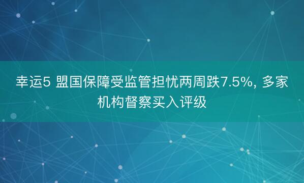 幸运5 盟国保障受监管担忧两周跌7.5%, 多家机构督察买入评级